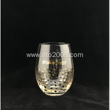 Stemless Tumbler Glass With Gold Decal